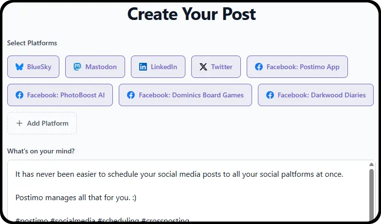 Postimo Dashboard - Schedule posts across all platforms